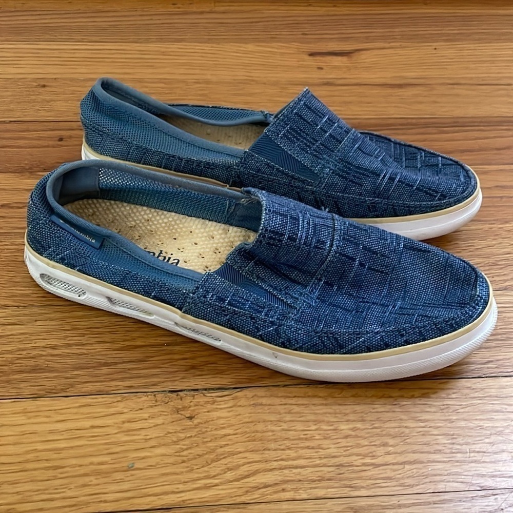 Columbia Women Vulc n Vent Canvas Slip On Sneaker Shoe Loafer Blue Women 6.5 - Picture 2 of 8